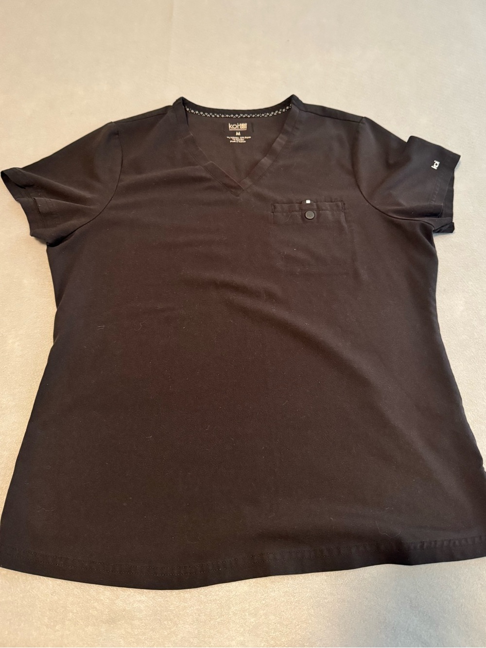 koi Black V-Neck Short Sleeve Scrub Top